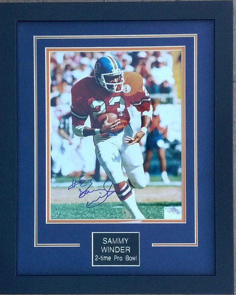 Sammy Winder Denver Broncos Autographed 8x10 Photo Matted in a 13x16 Frame
