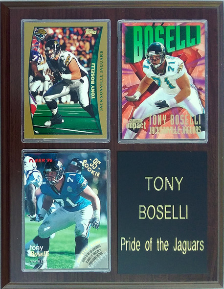 Tony Boselli Jacksonville Jaguars 3-Card 7x9 Plaque