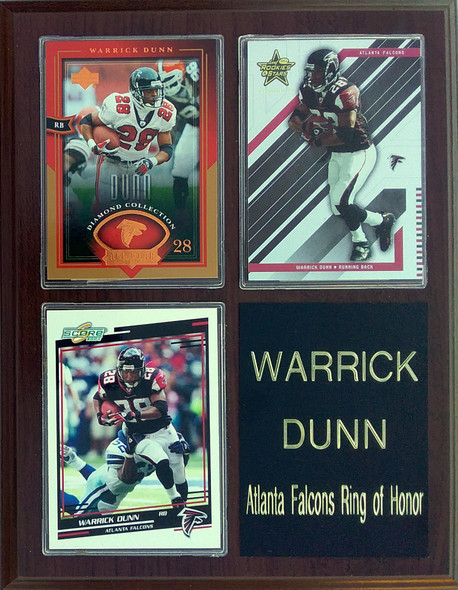 Warrick Dunn Atlanta Falcons 3-Card 7x9 Plaque
