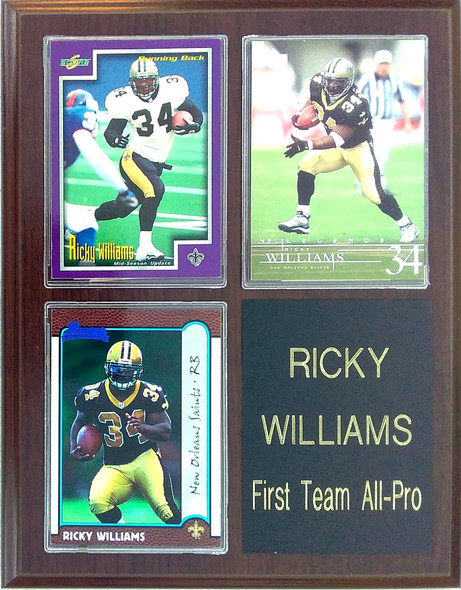 Ricky Williams New Orleans Saints 3-Card 7x9 Plaque