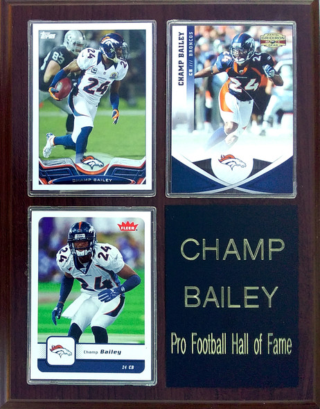 Champ Bailey Denver Broncos 3-Card 7x9 Plaque