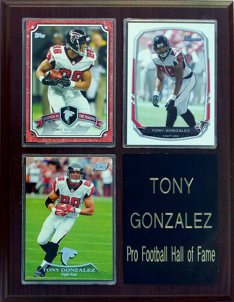 Tony Gonzalez Atlanta Falcons 3-Card 7x9 Plaque