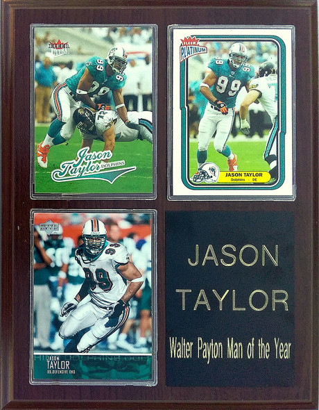 Jason Taylor Miami Dolphins  3-Card 7x9 Plaque