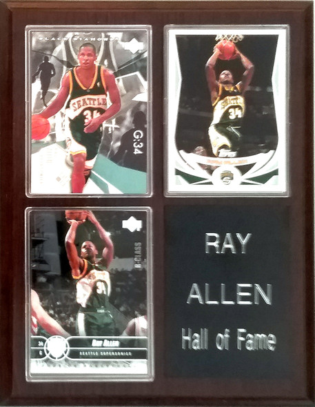 Ray Allen Seattle Sonics 3-Card 7x9 Plaque