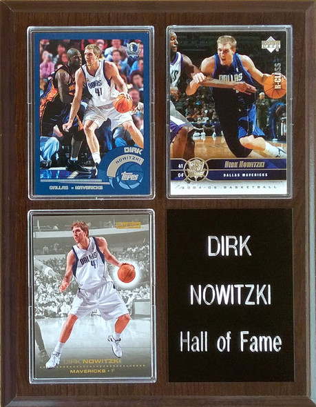 Dirk Nowitzki Dallas Mavericks HOF 3-Card 7x9 Plaque