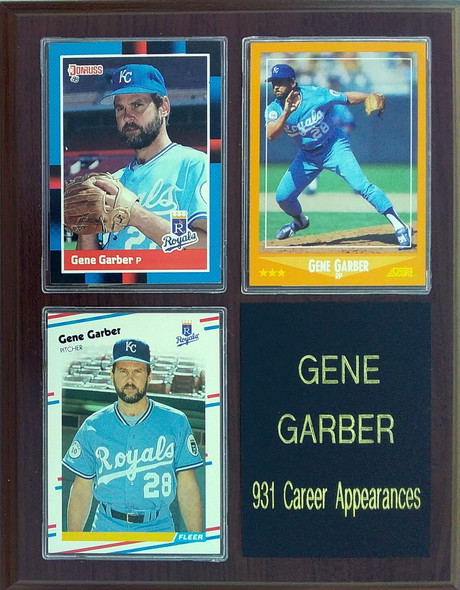 Gene Garber Kansas City Royals 3-Card 7x9 Plaque