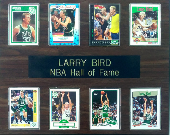 Larry Bird Boston Celtics 8-Card 12"x 15" Cherry-Marbleized Plaque