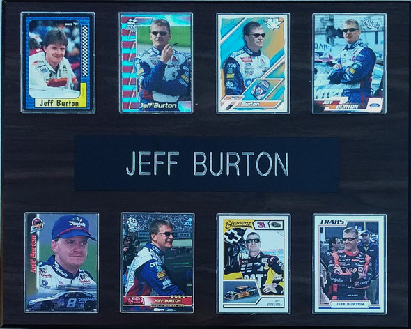 Jeff Burton NASCAR 8-Card 12x15 Cherry-Finished Plaque