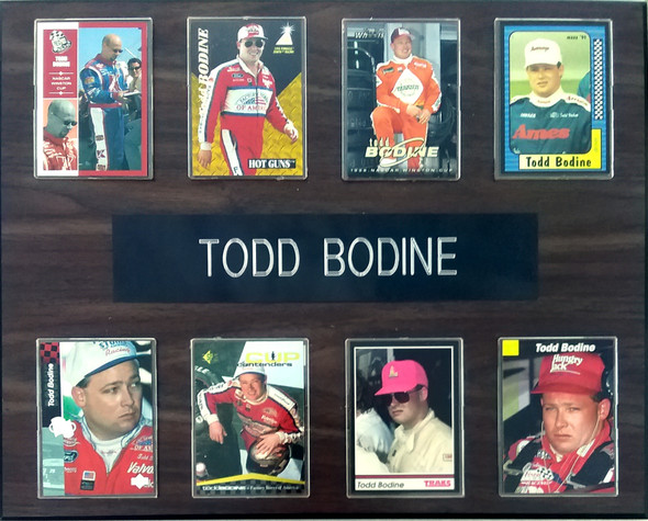 Todd Bodine NASCAR 8-Card 12x15 Cherry-Finished Plaque