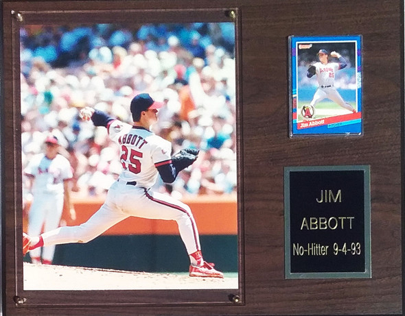 Jim Abbott California Angels 12x15 Player Plaque