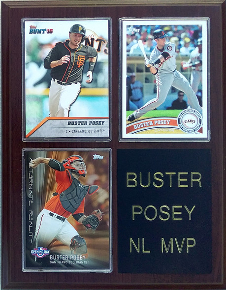 Buster Posey San Francisco Giants 3-Card 7x9 Plaque