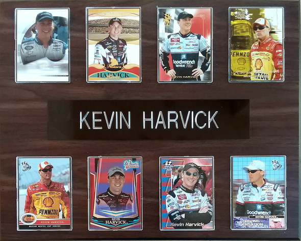 Kevin Harvick NASCAR 8-Card 12x15 Cherry-Finished Plaque