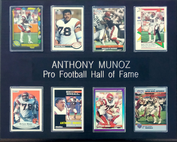 Anthony Munoz Cincinnati Bengals 8-Card 12x15 Black-Oak Plaque