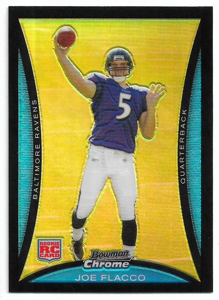 Joe Flacco 2008 Bowman Chrome Refractor Rookie Card BC61