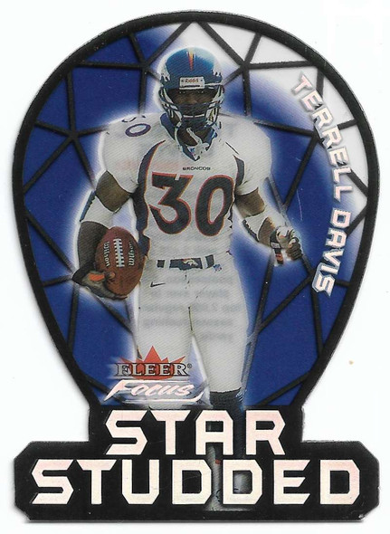 Terrell Davis 2000 Fleer Focus Star Studded Card 12SS