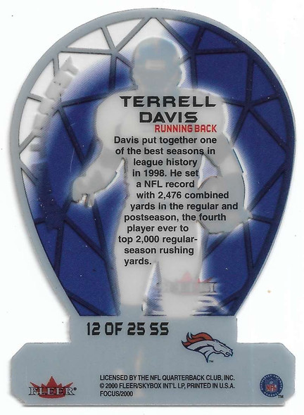 Terrell Davis 2000 Fleer Focus Star Studded Card 12SS