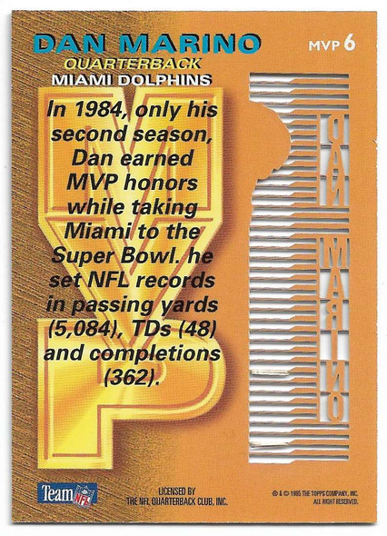 Dan Marino 1995 Stadium Club MVPs Members Only Card MVP6