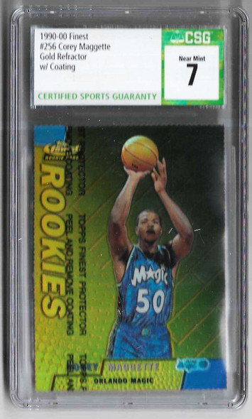 Corey Maggette 1990-91 Finest Gold Refractor Card 256 001/100 Graded 7 CSG PLEASE READ