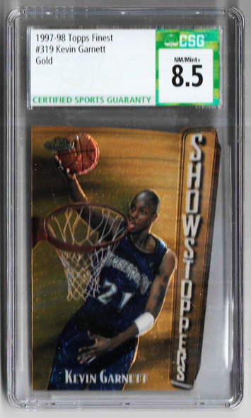 Kevin Garnett Minnesota Timberwolves Topps Finest Showstoppers Gold Card 319 Graded 8.5 CSG