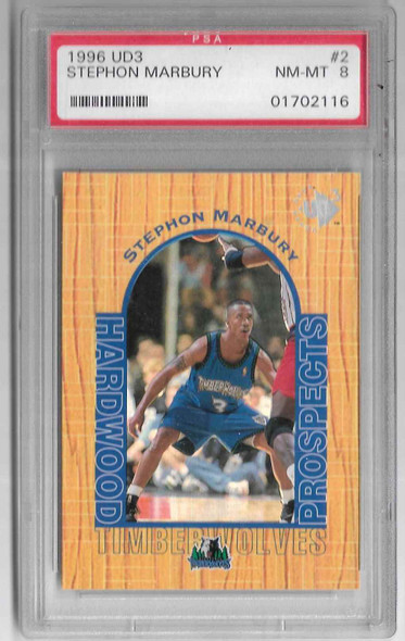 Stephon Marbury 1996 UD3 Card 2 Graded 8 PSA