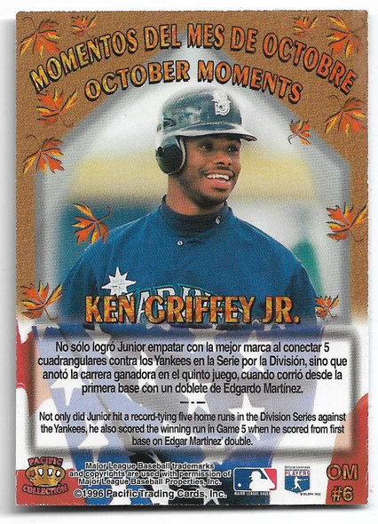Ken Griffey Jr. 1995 Pacific Crown Collection Card OM 6