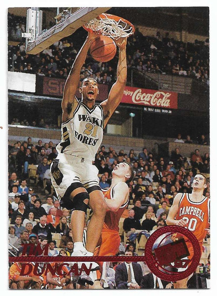 Tim Duncan 1997-98 Press Pass Red Zone Rookie Card 1 RARE ROOKIE CARD