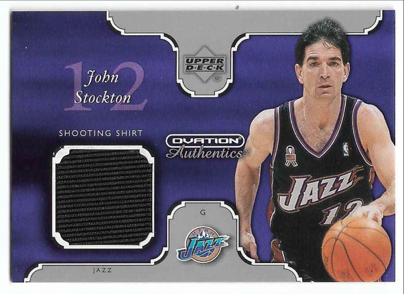 John Stockton 2001-02 Upper Deck Ovations Authentics SHOOTING SHIRT Card JS-S