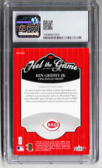 Ken Griffey Jr. 2006 Feel the Game Card FG-KG Graded 8.5 CSG