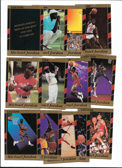 Michael Jordan 1990-91 Slam Dunk "Best of the Best" 12-Card Set +  Header Card