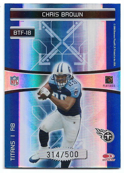 Earl Campbell/Chris Brown 2006 Donruss Elite Back to the Future Card BTF-18 314/500