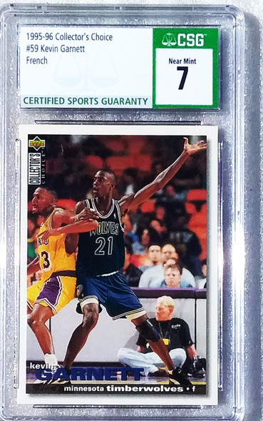 Kevin Garnett 1996-97 Collector's Choice French Rookie Card 59 Graded 7 CSG