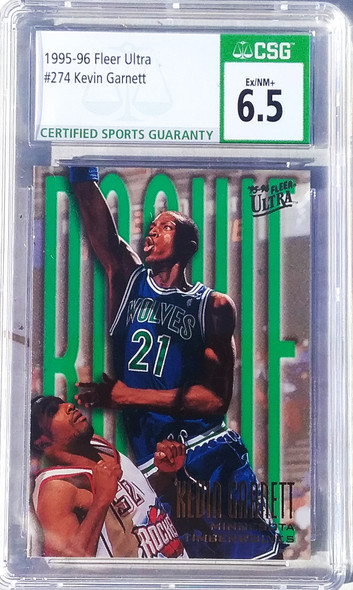 Kevin Garnett 1995-96 Ultra Rookie Card 274 Graded 6.5 CSG