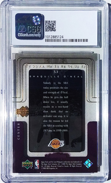 Shaquille O'Neal 2000-01 Upper Deck Slam Air Supremacy Card 53 Graded 7.5 CSG