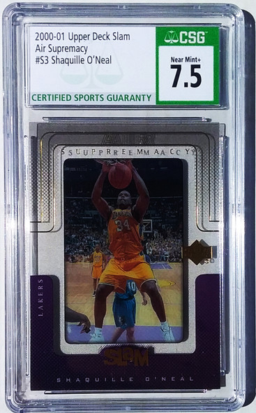 Shaquille O'Neal 2000-01 Upper Deck Slam Air Supremacy Card 53 Graded 7.5 CSG