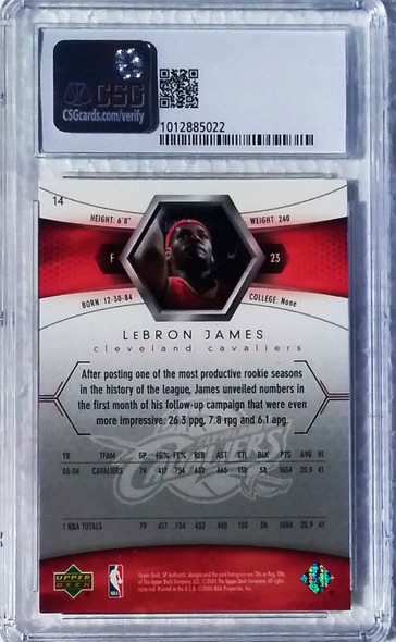 LeBron James 2004-05 SP Authentic Card 14 Graded 8 CSG