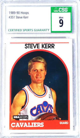 Steve Kerr 1989-90 Hoops ROOKIE Card 351 Graded 9 CSG