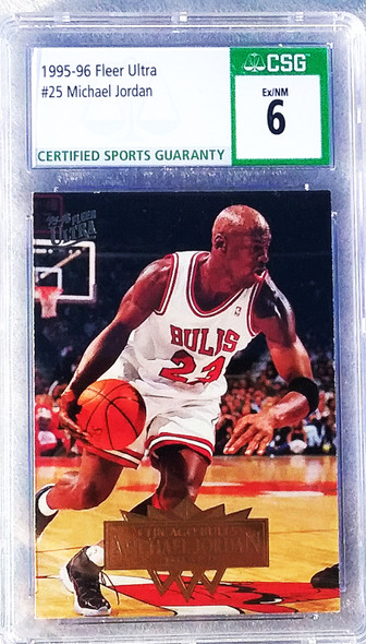 Michael Jordan 1995-96 Ultra Card 25 Graded 6 CSG