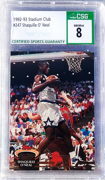 Shaquille O'Neal 1992-93 Stadium Club Rookie Card 247 Graded 8 CSG