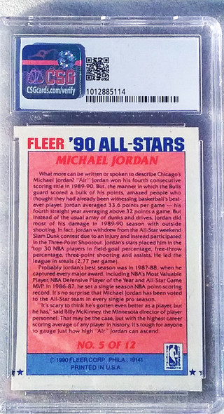 Michael Jordan 1980-81 Fleer All-Stars Card 5 Graded 6.5 CSG