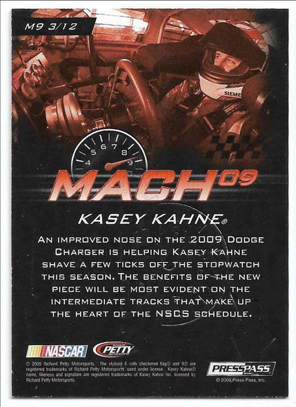 Kasey Kahne 2009 Press Pass Stealth Mach09 Card M9 3