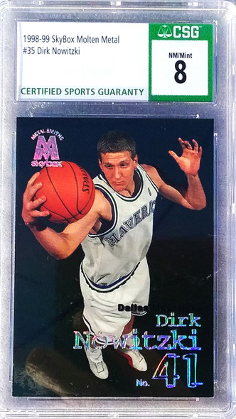 Dirk Nowitki 1998-99 Skybox Molten Metal Rookie Card 35 CSG 8