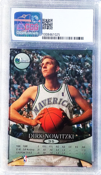 Dirk Nowitki 1998-99 Skybox Molten Metal Rookie Card 35 CSG 8