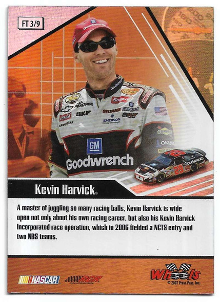 Kevin Harvick 2007 Wheels High Gear Full Throttle Card FT3