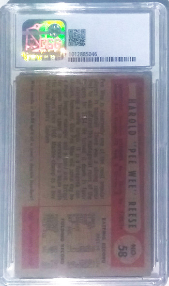Pee Wee Reese 1954 Bowman Card 58 Graded 2 CSG