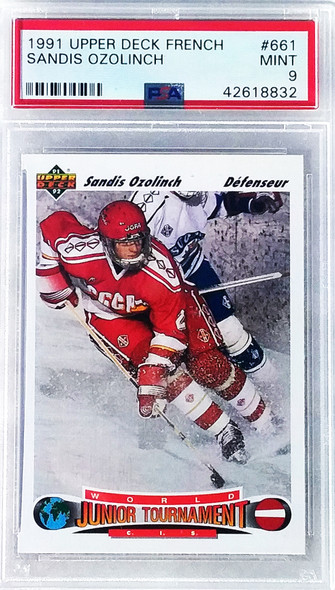 Sandis Ozolinch 1991 Upper Deck French Card 861 Graded 9 Mint PSA