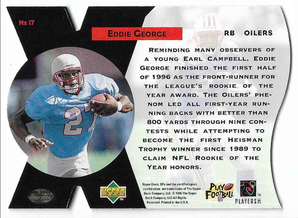 Eddie George 1997 SPx Holofame Card HX17