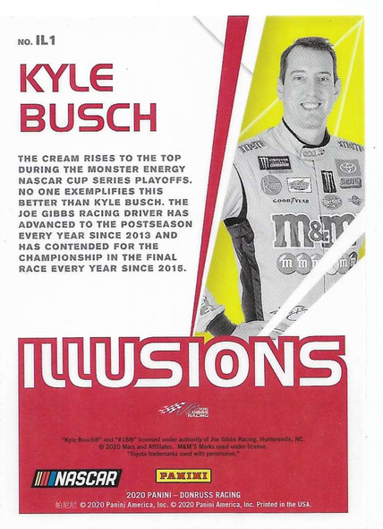 Kyle Busch 2020 Panini Donruss Racing Optic Illusions Card IL1