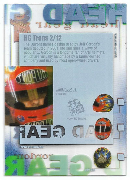 Jeff Gordon 2004 Press Pass VIP Head Gear Card HG TRANS 2