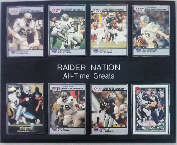 Raider Nation All-Time Greats 8-Card 10.5x13" Black-Oak Plaque
