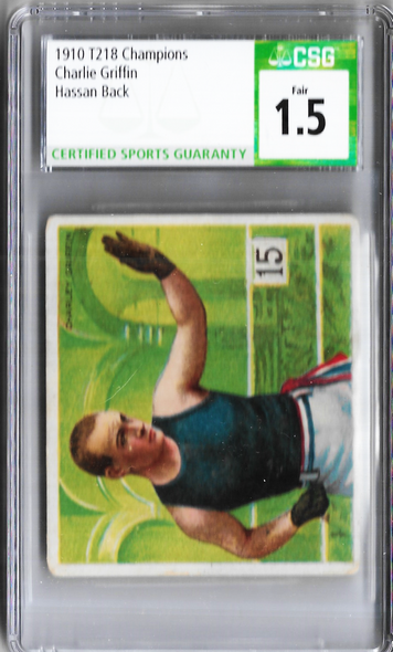 Charlie Griffin 1910 T218 Champion Hassan Back Card Graded 1.5 CSG
